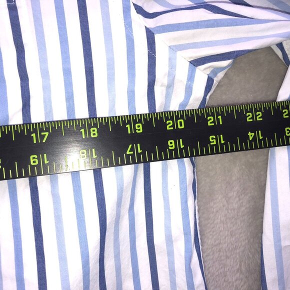 Brooks Brothers Mens Shirt Medium Pinstriped Long Sleeve Button Down Blue White - Picture 5 of 12